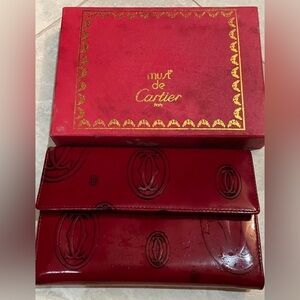 Vintage Cartier✨❤️🖤Burgundy Leather Clutch with Box